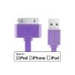 JETech® Certified by Apple Lightning USB Cable for Apple iPhone 4 / 4S, iPhone 3G / 3GS, iPad 1/2/3, iPod, 1 meter (Purple) (Accessories)