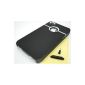 Apple iPhone 4S / 4 - Black Quality Hard Case with stylish chrome details, with screen protector and Mobile dust Stopper for charging and headphone ports - Mobile Phone Accessories (Electronics)