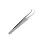 Tick ​​tweezers - technical tweezers - fine tip - bent - not serrated tip - stainless steel (Personal Care)