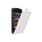 mumbi PREMIUM Leather Flip Case iPhone 4 / 4S case white (accessory)