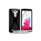 Yousave Accessories LG G3 Shell Case Black Silicone Gel Cover X-Line (Wireless Phone Accessory)