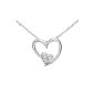 Necklace Pendant - PP03110W - Heart - White Gold 375/1000 (9 Cts) 0.5 Gr - Diamond (Jewelry)