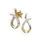 Earrings - Women - Yellow Gold (9 carats) Gr 1.35 - 0.08 Cts Diamond (Jewelry)