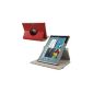 360 ° rotating Cover / Case + folding support leatherette effect grained Red for Samsung galaxy tab 2 10.1 P5100 / P5110