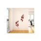 Wall Sticker 3021 Roses color: red, large format, width: 60 cm, height: 120 cm XXL wall sticker, sticker, wall stickers, removable decoration.  Cheaper than pictures or paintings.