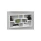 practical and decorative wall shelf with eight compartments - color white