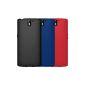 Diztronic Bundle of 3 Full Matte Black Flexible TPU Case for OnePlus One - Retail Packaging - Black / Blue / Red (Accessories)