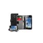 Membrane - Black Portfolio Case Samsung Galaxy Cover 2 Duos (GT-S7582) - Flip Wallet Case Cover Pouch (Wireless Phone Accessory)