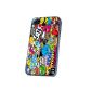 Stickerbomb COLOURFULL style designer iphone 4 4S Protector Case Back Cover metal and plastic Delete Frame (Electronics)