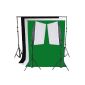 RPGT® background system white 2 x 2,8m with background fabric white Green Black Screen 1.6 x 3 m Photo lamp tripod softbox kit (electronics)