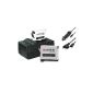 Charger + 1x, 2x, 3x, 4x batteries AHDBT-401 [Li-Ion - 3.8V / 1160mAh] (Misc.) For GoPro Hero4 Black, Silver, Surf & Music Edition