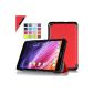 IVSO Slim Smart Cover Style Leather Hard Case with Cover for Asus Memo Pad 8 ME181C 8 inch Tablet PC (ASUS Memo Pad 8 ME181C, Smart Cover-Red) (Electronics)