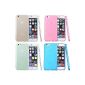 Vandot 4in1 Accessories Set of colored gel Soft Matte Silicone Case for Apple iPhone 6 4.7 inch Sleeve Case Phone Case Back Cover Case Shell Protection Bumper shell Silicone- Green Blue Pink White - Clear Transprante Matt crystal clear - Stylish Designer Cases of high quality soft TPU (Electronics)