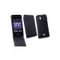 Me Out Kit FR - Synthetic Leather Flip Case for Sony Ericsson Xperia Ray - Black (Wireless Phone Accessory)