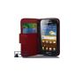 Cadorabo ®!  Leather case Samsung Galaxy Ace 2 I8160 book style in red (Electronics)