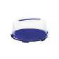 Rotho 7226096650 cake bell cake Butler Fresh highly plastic (PP), with secure closure and comfortable carrying handle, ca. 35,5 x 34,5 x 16,5 cm, blue / transparent (household goods)