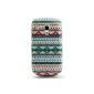 CaseiLike ® 2023 Hybrid stripe Tribal Indian Theme pattern, snap-on case back for Samsung Galaxy S3 Mini i8190 1pcs with screen protector.  (Electronics)