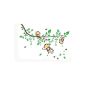 Wallstickers Decal Three Monkey climb on the vine wall sticker for kids (baby products)