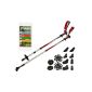 Trekking poles trekking poles telescopic 67-136 cm including hand straps, FREE -. Nordic walking / fitness app, 8 Austauschpads and 2 plates, with anti-shock damping system multifunction poles (Misc.)