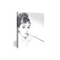 Modern painting Audrey Hepburn Art Print as wall picture on stretcher