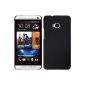 Hard Case HTC One M7 - black rubberized - PhoneNatic ​​Hardcover Case Cover + Screen Protector (Electronics)