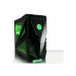 VIBOX Predator Green Midi Gamer, Gaming PC Tower Case with Easy Access USB3 ports, SD memory card reader, Temperature Display, LED cooling fans and Clear Side Panel Windows (Personal Computers)
