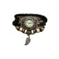 Kshade Black Leaf Watch - leather strap - Weave Wrap Around- Quartz Retro Fashion Watch - Women ladies + Free Pocket Fund (Watch)
