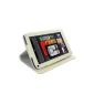 NEW!  Kindle Fire Premium Leather Case Protective Case Cover in white with Stand Function + screen protector with manual (electronic)