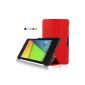IVSO® Smart Cover Leather Folio Case Folio Case Cover with Stand & Auto Sleep and Wake UP function for Google Nexus 7 2 / Nexus 7 FHD 2nd Gen.  2013 Version Tablet PC (For Google Nexus 7 2, Red) (Electronics)