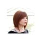 Pretty country C498 - 32cm brown Gentle stage smooth face-forming short everyday wig (Personal Care)