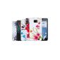 kwmobile® 6in1 Set: 5x TPU case for Samsung Galaxy S2 i9100 / i9105 S2 PLUS Flower Design (White Blue etc.) + film, crystal clear - Stylish Designer Cases of high quality soft TPU (Wireless Phone Accessory)
