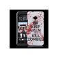 HTC One (M7 - new Smartphone 2013) Cover Hard Case (Hard Back) Case / Cover - Keep Calm and Kill Zombies Pattern Protective Case for HTC One (NOT HTC One X X + S SV V etc.) - White and Red (Electronics)