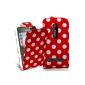Master Accessory PU Leather Case for Nokia Asha N210 Pattern Polka Dot Red / White (Accessory)