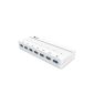 Aukey® Hub 7-Port USB 3.0 SuperSpeed ​​with 12V / 3A with the power adapter and USB 3.0 compatible with Windows XP / Vista / 7/8, Mac OS, Linux (7-Port HUB WHITE) (Electronics)