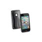Cellular Line Shocking Silicone Case, film and cloth for Apple iPhone 4 / 4S gloss black (Accessories)