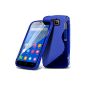 ONX3® (Blue) Huawei Honor Holly Cover Cover Cover Case Protective Carrying Case Custom Made S Line Wave Gel Case Skin Cover with LCD screen protector, Polishing Cloth and Mini Retractable Stylus Pen (electronic)