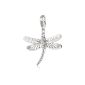 s.Oliver Ladies Charm 925 sterling silver XL Charm Dragonfly Zirconia synth. Length approx 24 mm 398 589 (jewelry)
