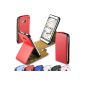 Alaskaprint - Flip Cover Red Smooth Classic for HTC ONE M7 G1, Alaskaprint Premium Cover Classic with magnetic closure and stand function.  Cases, Case Case, Folded Wallet (Electronics)