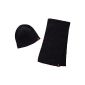 Knit Hat Levi, dark gray scarf Gift Set (Clothing)