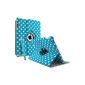 Joylive Apple iPad 3 New iPad 3rd Generation & 4 4th Generation iPad & iPad 2 360 Rotating Stand Leather Case Cover POLKA DOT With Magnetic Auto Sleep Wake, Including Screen Protector and Stylus Pen Blue (Electronics)