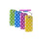 BestCool 4x Green Blue Pink Yellow White Polka Dot TPU Silicone Case for Samsung Galaxy S3 S III i9300 Case Skin Hard Case Cover + 2x Stylus Pen Set Mobile Tablet Pen (electronic)