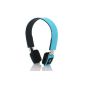 deleyCON Bluetooth Headset Earphone Sports - [Blue] - Stereo - adjustable size - for mobile phone, PC, tablet, iPad, iPhone, Smartphone, Apple Mac Book and more.  (Electronics)