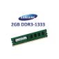 Original Samsung 2GB DDR3-1333 240 pin (1333MHz, PC3-10600, CL9) 128Mx8x16 single side (M378B5773CH0-CH9) for DDR3 + i5 motherboards - 100% compatible with 10666Mhz, PC3-8500 (Electronics)