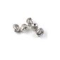 10-pack metal beads, Buddha, 9x11x8,5 mm, silver-plated (household goods)