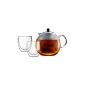 Bodum Assam K1833-16 set tea pot, 1.5 L with 2 double glasses, 0.25 l (household goods)