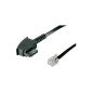 Wentronic TAE connection cable (TAE-F plug on western plug) black 3m (accessory)