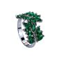 Yazilind Leaves 2mm * 4mm Marquise Cut emerald green Quartz Plated Silver Ring Size (Jewelry)