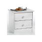 Pine bedside table RONDO stained white