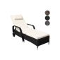 Miadomodo - Sunbathing - RTSL01schwarz - black wicker - 213 x 76 x 53 cm - creamy white mattress - VARIOUS COLORS