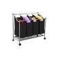 Songmics Laundry trolley metal frame with 4 wheels and 4 bags, clothing hotel door, laundry LSF005 (Kitchen)